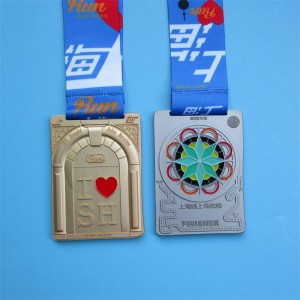 Medallas combinadas de escudo de cobre de oro plateado con aleación de zinc