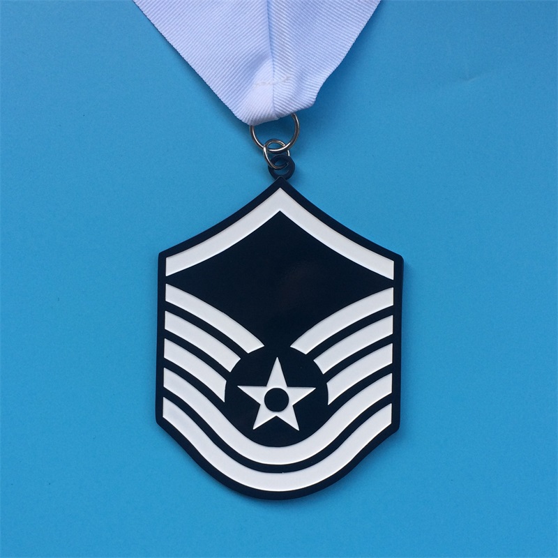 Medalla de medallas de escudo de esmalte suave en blanco ynegro Medalla de metal