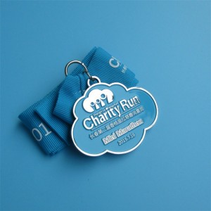 Medallas deportivas de metal de esmalio suave de medallón personalizado con cintas para vender