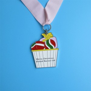 Medallas de metal con brillo personalizado Medalla deportiva Virtual Run