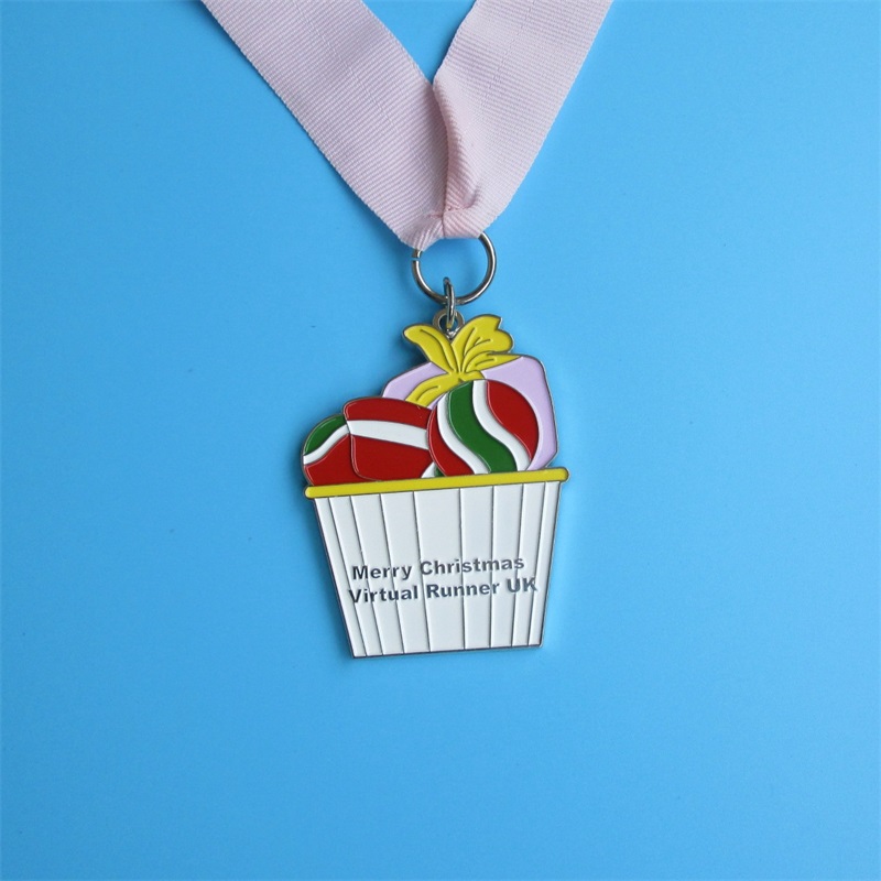 Medallas de metal con brillo personalizado Medalla deportiva Virtual Run