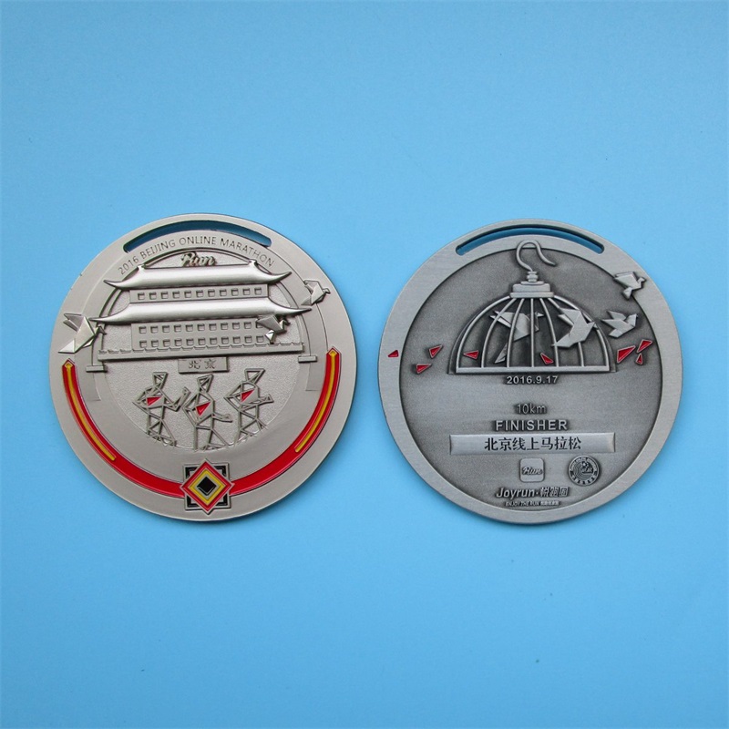 LOGO DEL LOGO CEENTACIONAL Diseño antiguo 3D Metal Medal Medal Marathon finalistas 2016