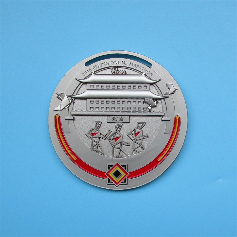 LOGO DEL LOGO CEENTACIONAL Diseño antiguo 3D Metal Medal Medal Marathon finalistas 2016