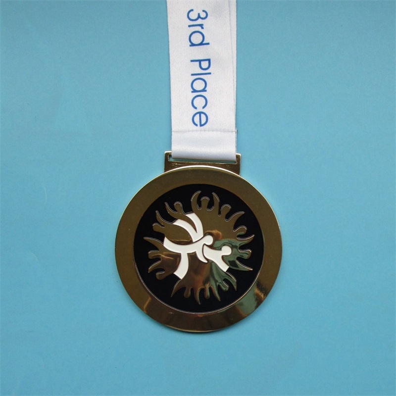 Medallas de metal de aleación de zinc y trofeos Medallas de oro de regalo de recuerdo deportivo con cinta
