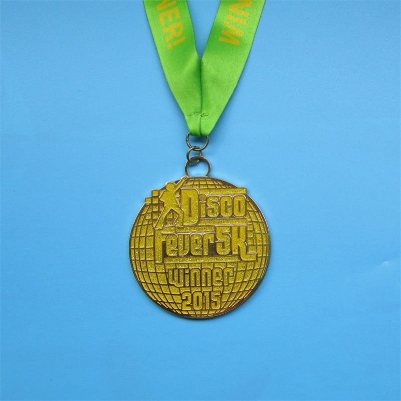 Medallas de premio con Medallas deportivas de bronce de bronce de plata de aleación de zinc de cinta