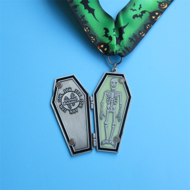 Medallas de metal personalizadas regalosnavideños Halloween Festival de Pascua de la Pascua Medalla de plegado de almejas