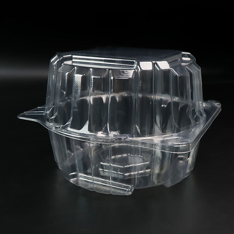 Recipiente de ampolla transparente RPET o Pet Clamshell para ensalada de 1 libra Herbe Lechuga Packaging Box