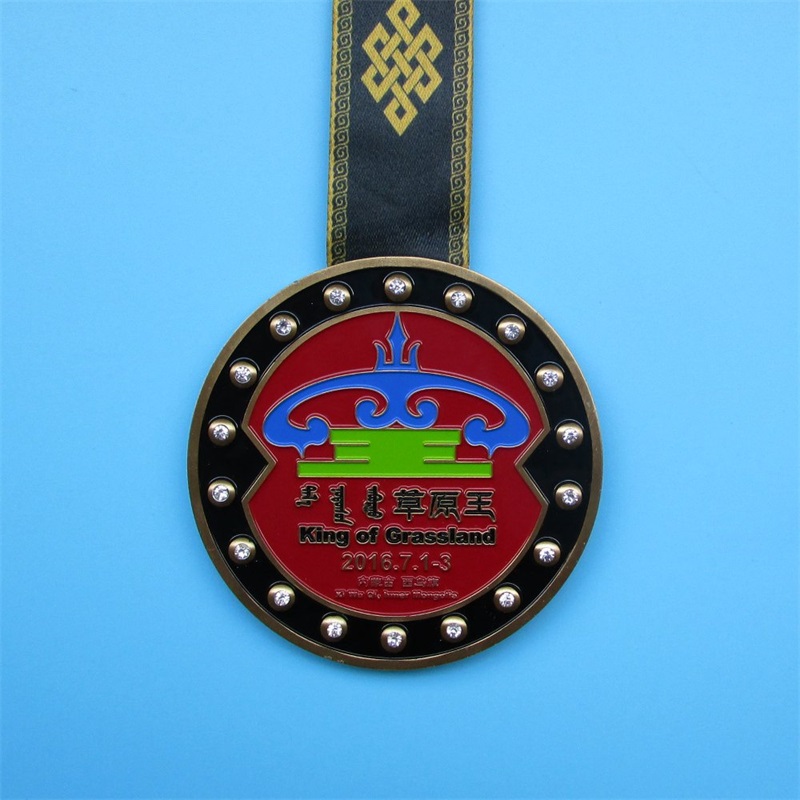 Premios Medalla de oro Postio de medallón de esmalte colorido