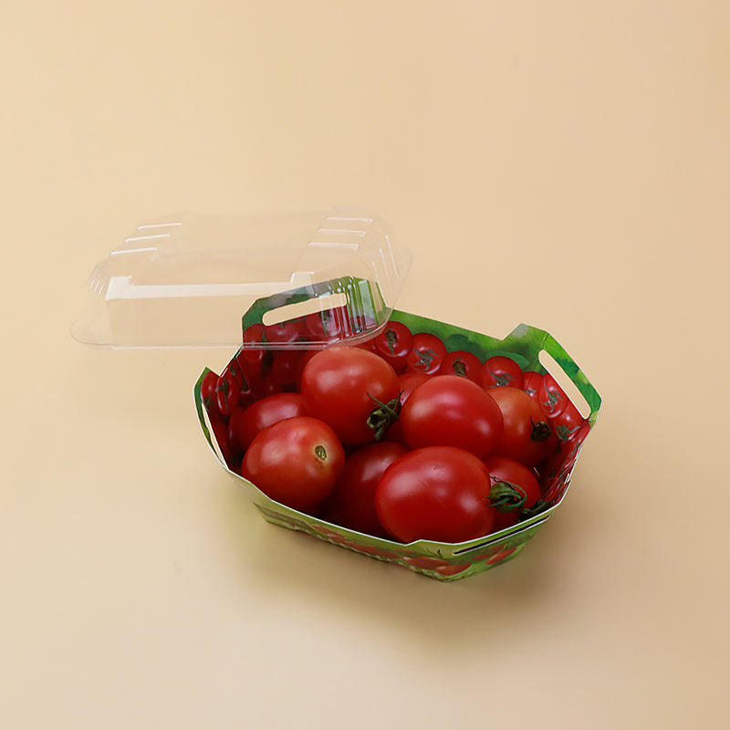 Cajas de cartón de plástico personalizadas para un recipiente de envasado de basura de frutas con tapa