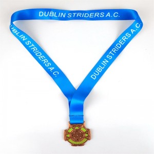 Medalla deportiva y trofeos Medalla de premio a medallas de aleación de zinc personalizada con cinta