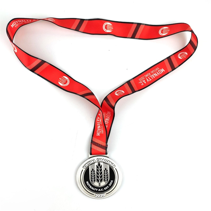 Medalla deportiva y trofeos Medalla de premio a medallas de aleación de zinc personalizada con cinta