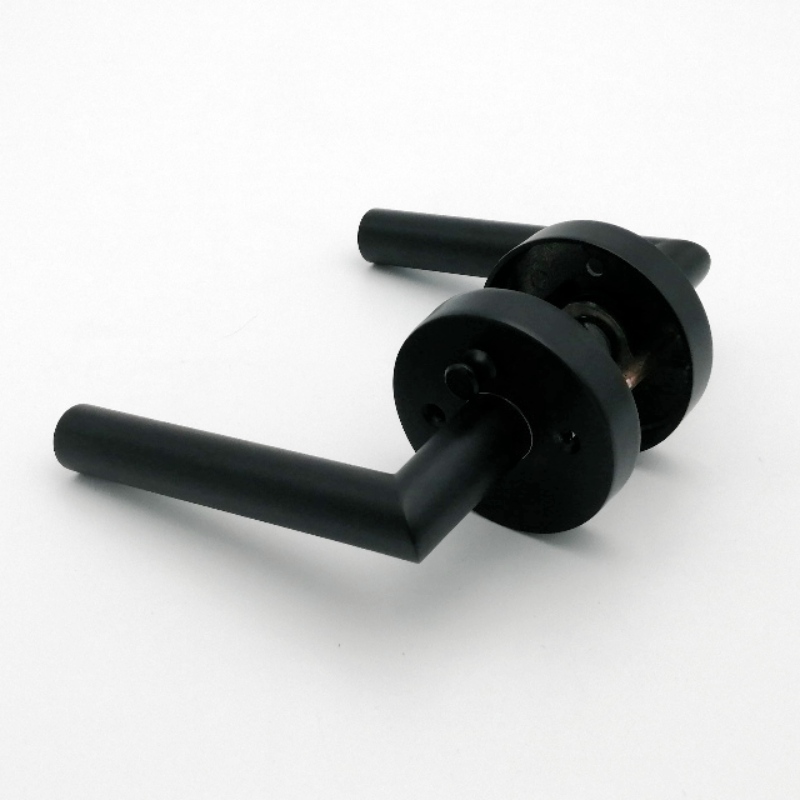 R7505 Manijas de la puerta de las puertasnegras y de la puerta de privacidad para el baño del dormitorio, las palancas de puertas de servicio pesado de diseño moderno contemporáneo con cerradura