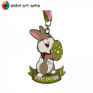 Regalos festivos Medallas personalizadas Conejito de Pascua&Medallas de huevo de Pascua