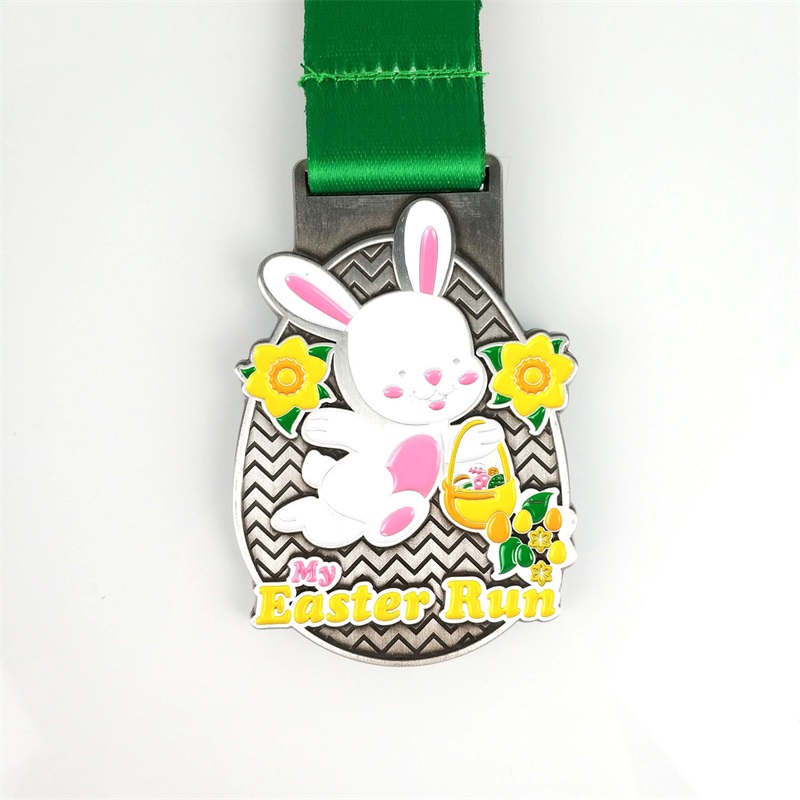 Regalos festivos Medallas personalizadas Conejito de Pascua&Medallas de huevo de Pascua