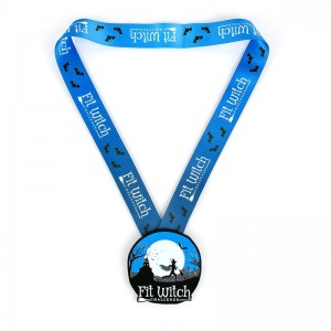 Medalla de black metal mate de 7/8 pulgadas Halloween Medallas denoche luminosa