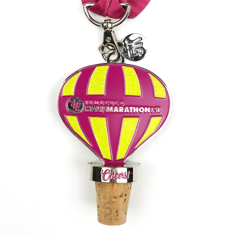 Medallas personalizadas de media maratón Botella de vino Medalla de viñedo con encanto