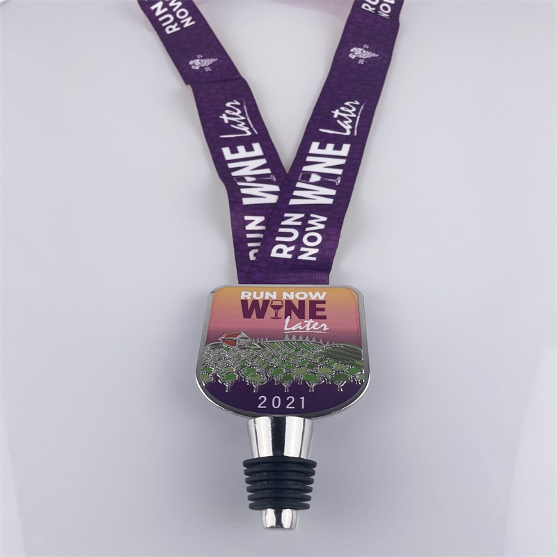 Medallas personalizadas de media maratón Vineyard Medalla de tapón de botella