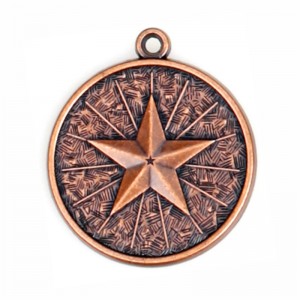 Medalla de metal chapada de latón antigua con abertura de botella Medalla de oro de metal personalizado