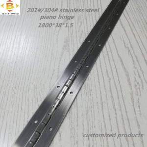 Bisagra larga personalizada 201#304#espesor 1.5 mm Bisagra de piano de acero inoxidable Gabinete de hilera continua Piano Bisagra