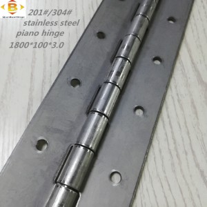 Bisagra larga personalizada 201#304#espesor 3.0 bisagra de piano de acero inoxidable gabinete de hilera continua bisagra de piano