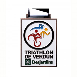 Medalla deportiva de metal de logotipo de forma personalizada para la medalla de triatlón de mayor venta