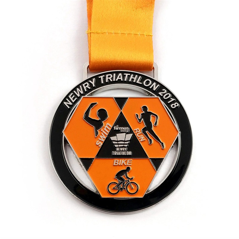 Medalla Campeona Medallas Antiguas personalizadas Diseño Rebin 3D Medalla de triatlón