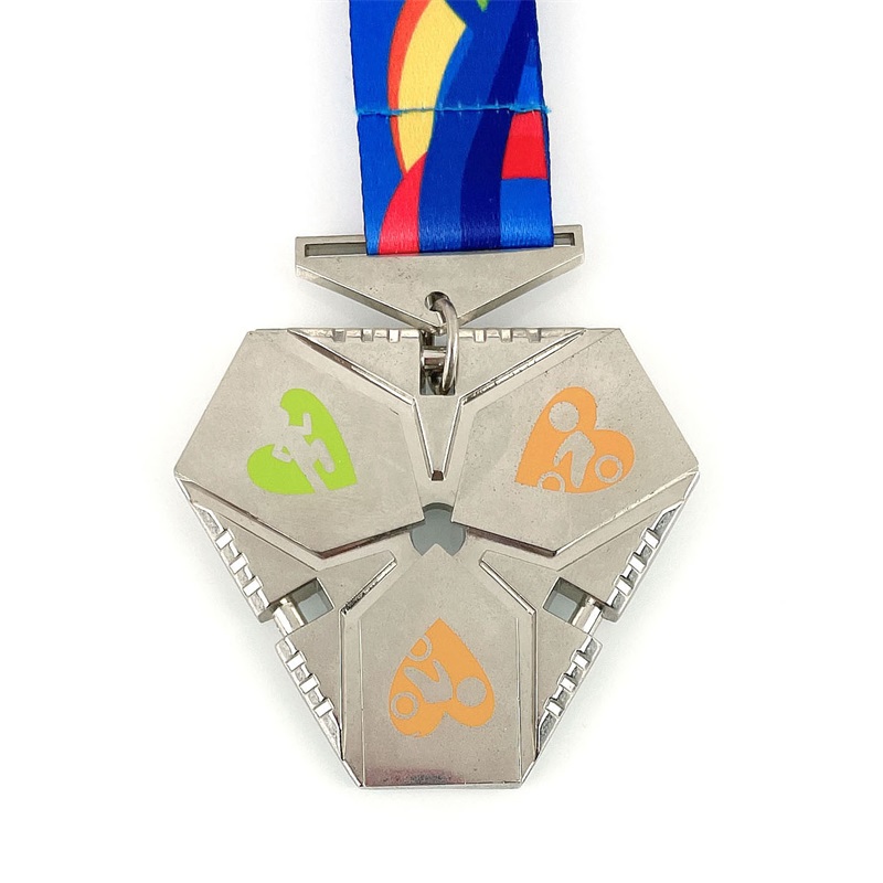 Medalla Campeona Medallas Antiguas personalizadas Diseño Rebin 3D Medalla de triatlón