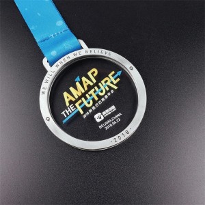 Medallas 3D de metal personalizadas para eventos deportivos con colgante de cinta de oro maratón de bronce silver running medalla mundial