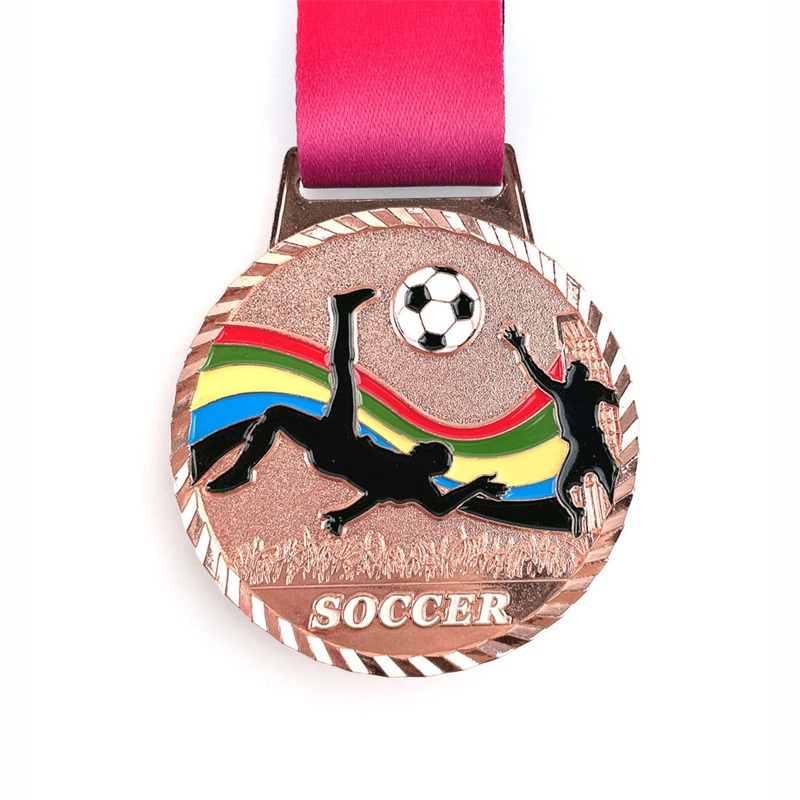 Medallas de fútbol de fútbol personalizado 3D Carrera de fútbol Running Metal Marathon Medalla deportiva con cinta