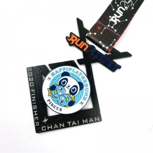 Fábrica Al por mayor de aleación de zinc recuerdo de recuerdo de animalesnegros Medalla de metal