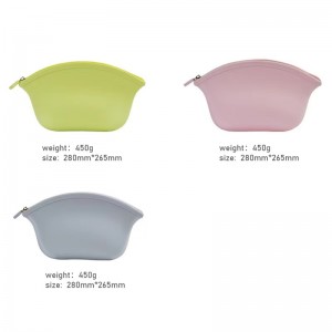 Fiesta de viaje de compras cremallera portátil color caramelo damas silicona bolsita de bolsas cosméticas