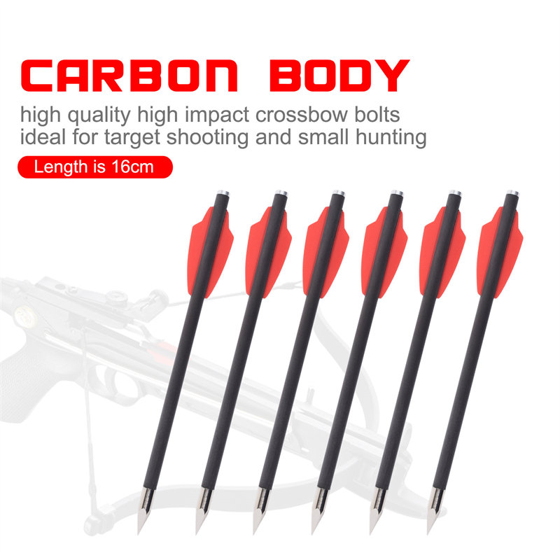 Elongarrow 119612-01 Pernos de flecha de carbono de 16 cm con 2 piezas 1.65 pulgadas de veleta roja