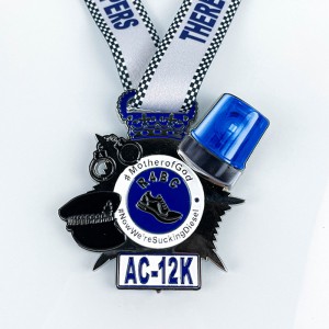 Medallas deportivas personalizadas Medalla de la carrera de la medalla acrílica Medallas de calabaza Medallas con cinta sublimada