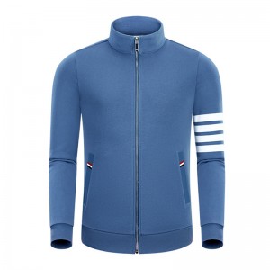 Primavera y otoño Nuevo bar de cuatro bares de algodón Fashion Casco Stand Collar Men \\\\ \'s and Women \\\\ S Cardigan de manga larga de las mujeres con cremallera