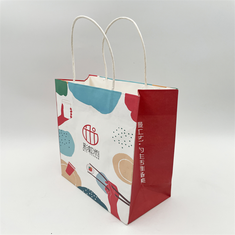 Bolso de papel impreso en color, bolsa de papel simple y de moda