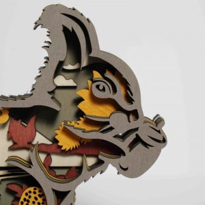 Adornos de animales de madera 3D