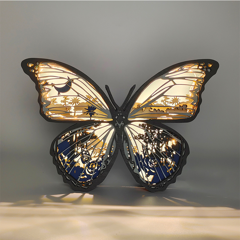 Adornos de mariposa de madera 3D