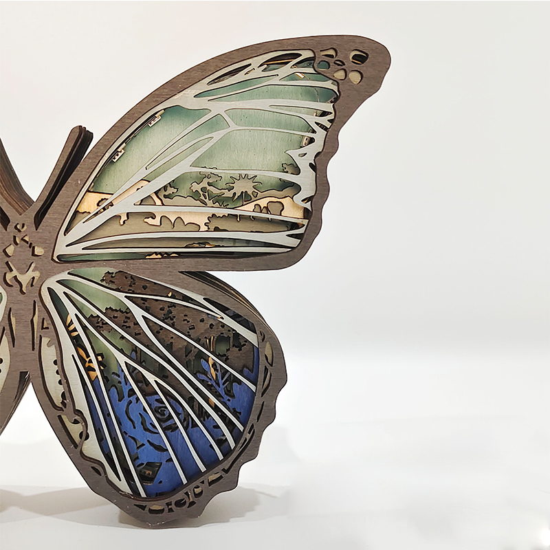 Adornos de mariposa de madera 3D
