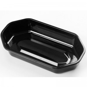 Bandeja de fruta colorida sin tapa 225*120*40 mm HGF-2313 Transparente/Negro