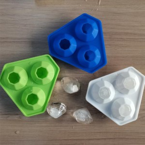 3 agujeros Bandeja de molde de silicona de diamantes de diamantes de silicona para bombas de baño de whisky, dulces, jabón y manualidades de bricolaje, lavavajillas, reutilizables