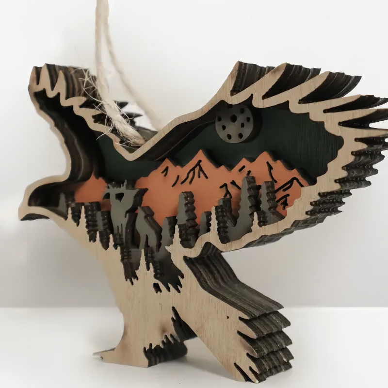 Ornamento de águila artesanal 3dwood