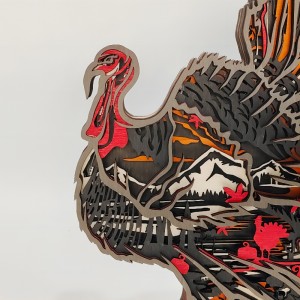 Artefacto de flamingo de animal de madera 3d