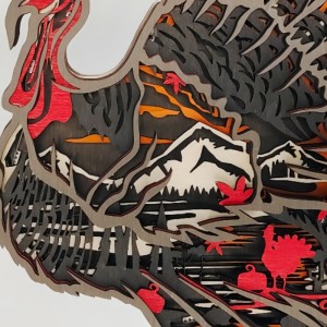 Artefacto de flamingo de animal de madera 3d