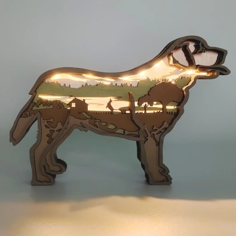 3D Labrador Animal Wooden Craft Decoración