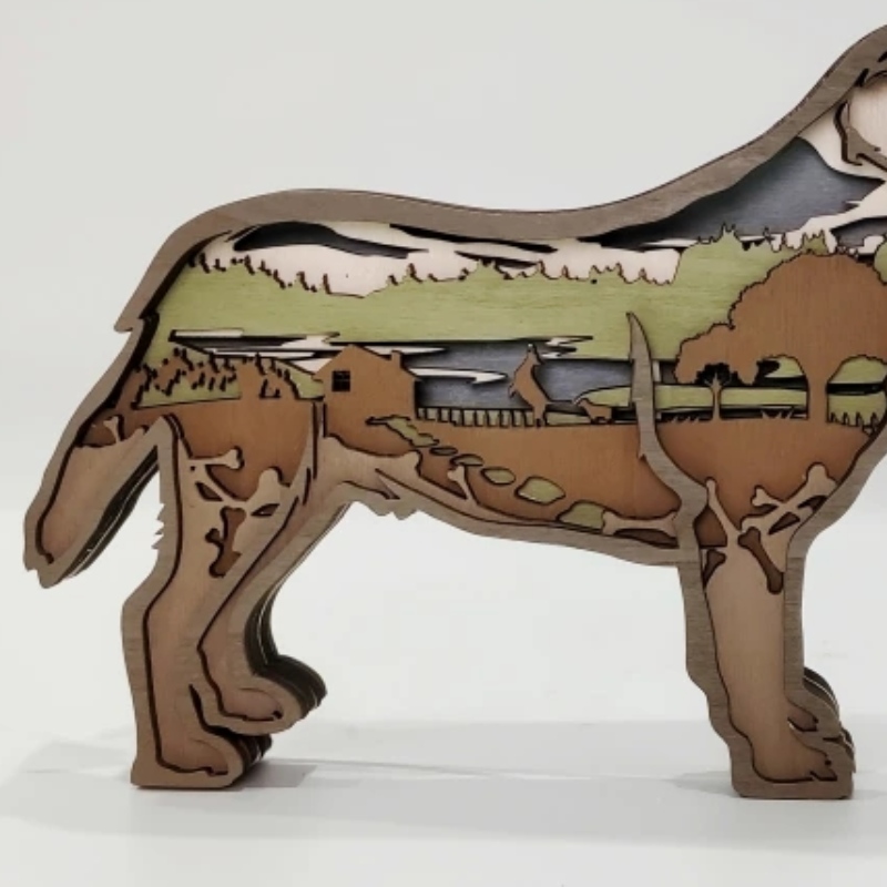 3D Labrador Animal Wooden Craft Decoración