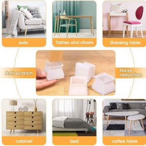 Protectores de piso de la pierna de silla de silicona, cubiertas de la pierna de madera de madera dura mesa de comedor protectores de la pierna muebles elásticos sillas cubiertas de piernas antideslizantes