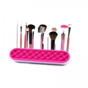Soporte de cepillo de maquillaje de silicona, organizador de cepillo de maquillaje de silicona, organizador de cepillos de uñas multipropósito para herramientas de manualidades de costura, cepillos de pintura, almacenamiento de herrami...