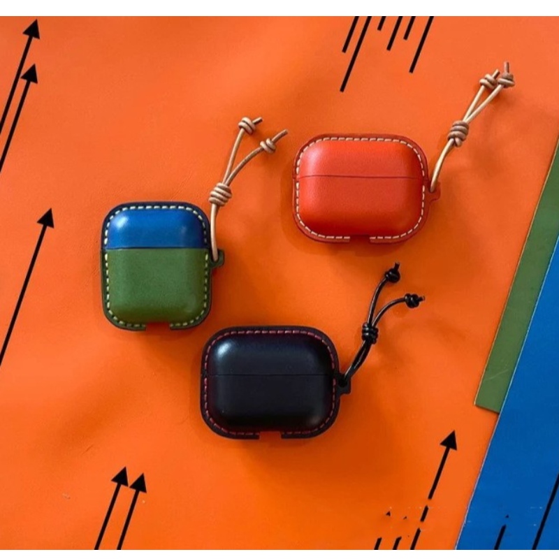 Nueva caja de protección de Apple AirPods, estuche de cuero hecha a mano todo en uno, caja de auriculares Bluetooth, caja de cuero anti-colisión