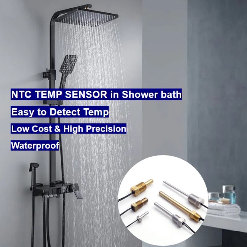 Sensor de temperatura del termistor NTC en la ducha de baño digital