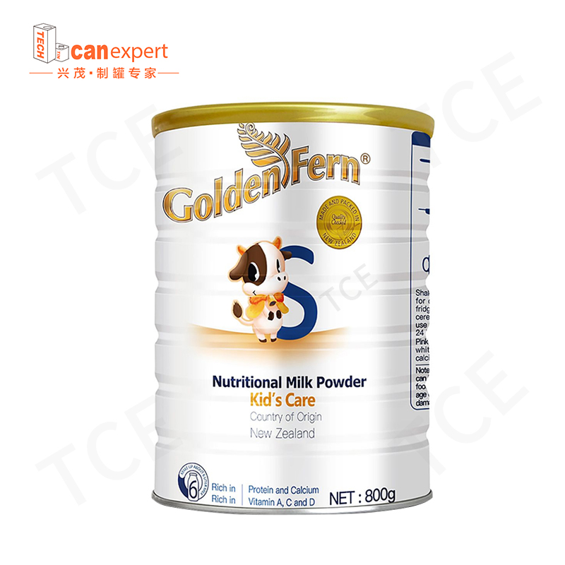 TCE-Factory Suministro de metal de grado alimenticio puede cmyk/pms color/estampado de hojalatero lata de leche lata